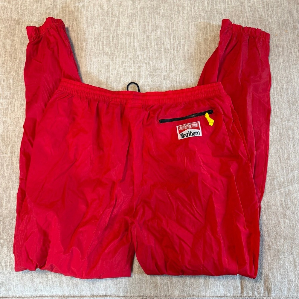 Vintage Marlboro Adventure‎ Team Red Nylon Windbreaker Pants Adult L